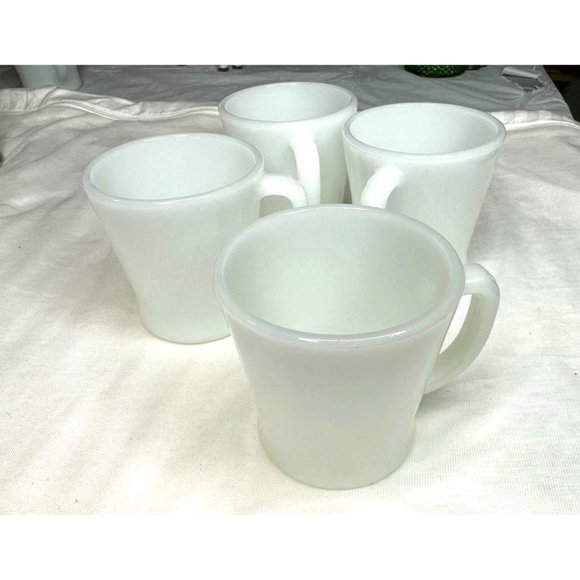 Vintage Fire King Milk Glass Mugs Anchor Hocking Coffee Tea Cup D Handle Gift 4 - Picture 2 of 5